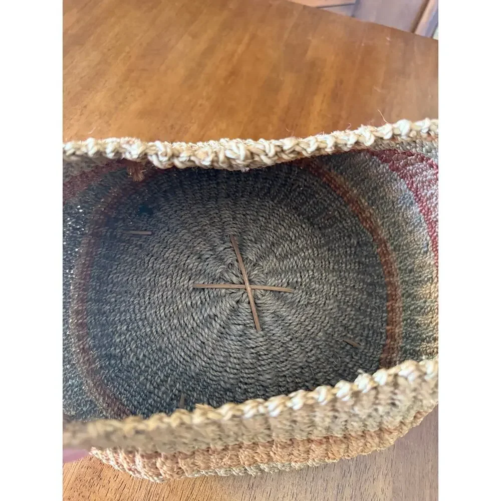 Vintage Woven Straw Basket with Large Handle | Boho Farmhouse Market Tote